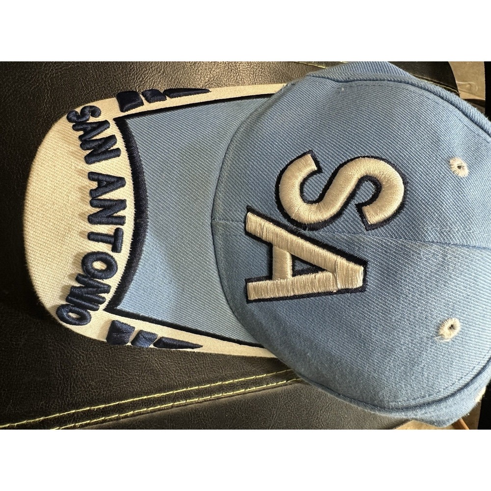 Blue And White San Antonio Hat/Cap August 55% Cotton 45% Polyester